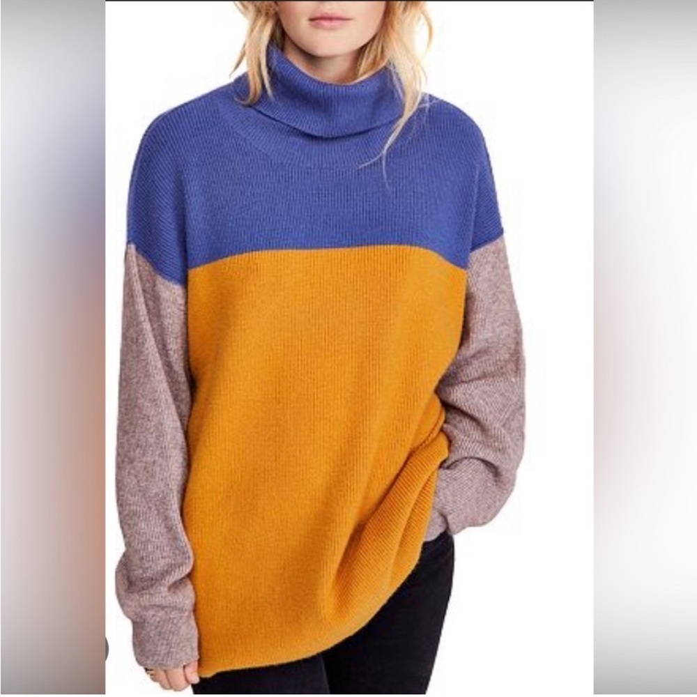 Free People Softly Structured Color Block Sweater… - image 12